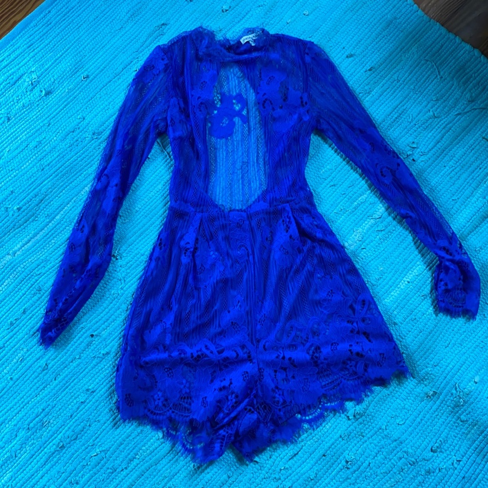 Royal blue Charlotte Russe lace romper